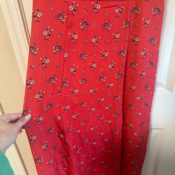 Free People Out & About Maxi Slip Dress in a floral-red print. - Picture 6 of 8